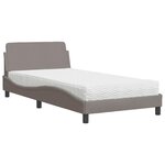vidaXL Lit avec matelas taupe 100x200 cm tissu