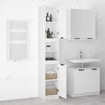 vidaXL Armoire de salle de bain blanc brillant 32x34x188 5 cm