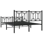 vidaXL Cadre de lit métal avec tête de lit/pied de lit noir 135x190 cm