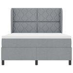 Lit à sommier à ressorts vidaXL avec matelas - Gris clair  140x200 cm  Tissu