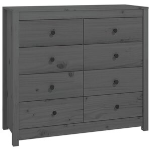 vidaXL Armoire latérale Gris 100x40x90 cm Bois de pin massif