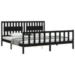 vidaXL Cadre de lit sans matelas noir 200x200 cm bois massif de pin