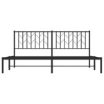 vidaXL Cadre de lit métal avec tête de lit noir 183x213 cm