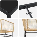 vidaXL Set de jardin 7 pièces Marron Rattan Poly