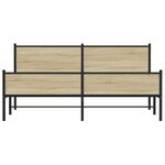 vidaXL Cadre de lit en métal sans matelas chêne sonoma 183x213 cm