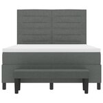 vidaXL Lit à ressort avec matelas et banc gris foncé 160x200 cm Tissu