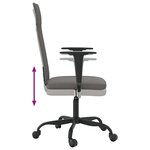 Chaise fauteuil siège de bureau informatique étude réglable en hauteur foncé tissu gris 02_0024070