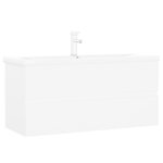 vidaXL Armoire d'évier avec lavabo intégré blanc bois d'ingénierie