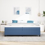 vidaXL Lit à Ressorts avec Matelas Bleu 200x200 cm Tissu en Velours Côtelé