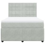 vidaXL Sommier à lattes de lit et matelas Gris clair 140x200cm Velours