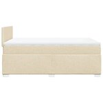 vidaXL Sommier à lattes de lit avec matelas crème 120x190 cm tissu