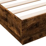 vidaXL Cadre de lit avec lumières LED chêne fumé 135x190 cm