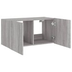 vidaXL Meuble TV mural avec lumières LED sonoma gris 80x35x41 cm