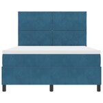 Lit à ressorts vidaXL avec matelas bleu foncé 140x190 cm velours