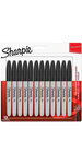 SHARPIE 12 Marqueurs permanents  pointe ogive fine 0.9mm  noir  sous blister