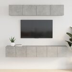 vidaXL Ensemble de meubles TV 5 Pièces Gris béton Bois d'ingénierie