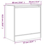 vidaXL Armoire à chaussures blanc 60x34x63 5 cm bois d'ingénierie