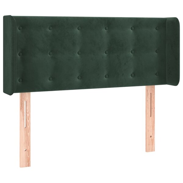 vidaXL Tête de lit avec oreilles Vert foncé 93x16x78/88 cm Velours