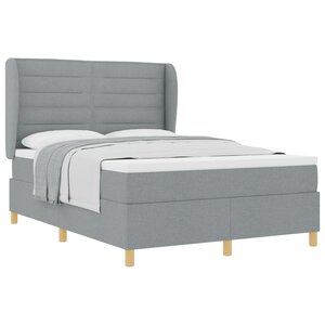 Lit à ressort vidaXL avec matelas gris clair 140x190 cm en tissu