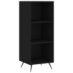 vidaXL Buffet haut Noir 34 5x34x180 cm Bois d'ingénierie