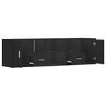 vidaXL Armoire d'angle noir 160x40x45 cm bois d’ingénierie