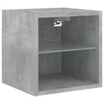 vidaXL Meuble TV mural avec lumières LED gris béton 30x28 5x30 cm