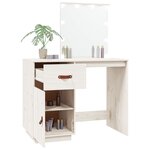 vidaXL Coiffeuse avec LED Blanc 95x50x133 5 cm Bois de pin massif