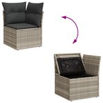 Ensemble de Canapé de Jardin vidaXL 9 Pièces avec Coussins Gris Clair