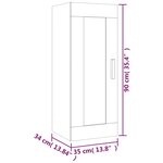 vidaXL Armoire murale Chêne marron 35x34x90 cm Bois d'ingénierie