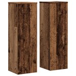 vidaXL Supports pour plantes 2 Pièces vieux bois bois d'ingénierie