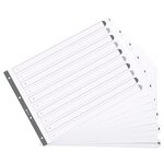 Intercalaires Imprimés À Touches Plastifiées - 10 Touches 1 À 10 - A3 - Blanc - X 10 - Exacompta
