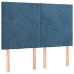 vidaXL Tête de lit à LED Bleu foncé 144x5x118/128 cm Velours