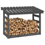 vidaXL Support pour bois de chauffage Gris 108x64 5x78 cm Bois de pin