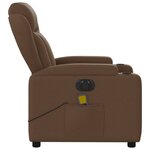 vidaXL Fauteuil inclinable de massage électrique marron tissu
