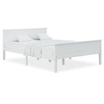 vidaXL Cadre de lit Blanc Bois de pin massif 160x200 cm