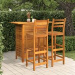 vidaXL Ensemble de bar de jardin 3 Pièces Bois d'acacia solide