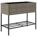 vidaXL Jardinières avec étagère 2 Pièces gris 90x40x75 cm résine tressée