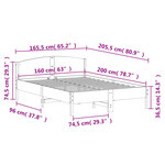vidaXL Cadre de lit sans matelas cire marron 160x200cm bois pin massif