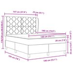 Lit à ressort vidaXL avec matelas bleu 140x190 cm en tissu