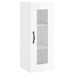 vidaXL Buffet haut Blanc brillant 34 5x34x180 cm Bois d'ingénierie