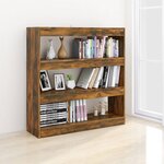 vidaXL Bibliothèque/Séparateur de pièce chêne fumé 100x30x103 cm