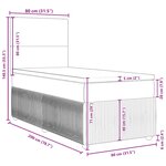 vidaXL Sommier à lattes de lit avec matelas Gris foncé 80x200 cm Tissu