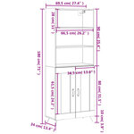 vidaXL Buffet haut Blanc 69 5x34x180 cm Bois d'ingénierie