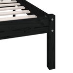vidaXL Cadre de lit Noir Bois de pin massif 180x200 cm Super King