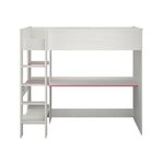 JIM Lit mezzanine enfant contemporain pin memphis et chant réversible bleu ou rose - 90 x 200 cm