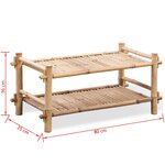 vidaXL Étagère à chaussures 2 niveaux Bambou