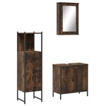 vidaXL Ensemble de meubles de salle de bain 3 Pièces Chêne fumé