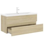 vidaXL Armoire d'évier lavabo intégré chêne sonoma bois d'ingénierie
