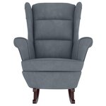 vidaXL Chaise à bascule avec pieds en bois et tabouret Gris foncé