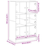 vidaXL Buffet haut avec portes noir 68x37x109 cm bois d'ingénierie